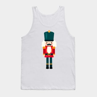 Red and Green Christmas Nutcracker Toy Soldier Graphic Art Tank Top